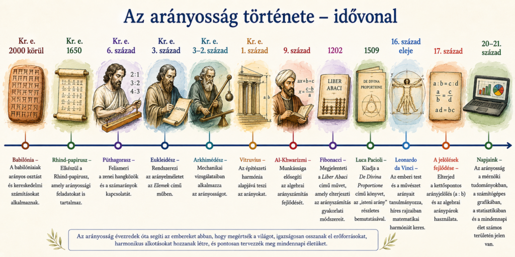 arányosság története idővonal