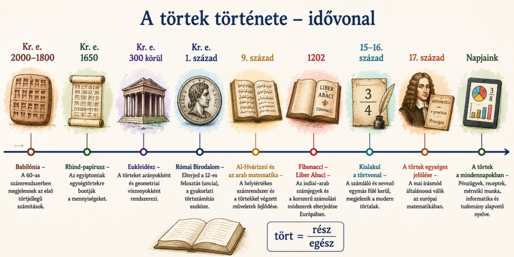 Törtek története százalékszámítás története idővonal