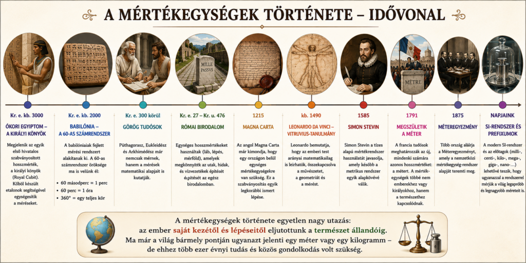 mértékegységek története idővonal