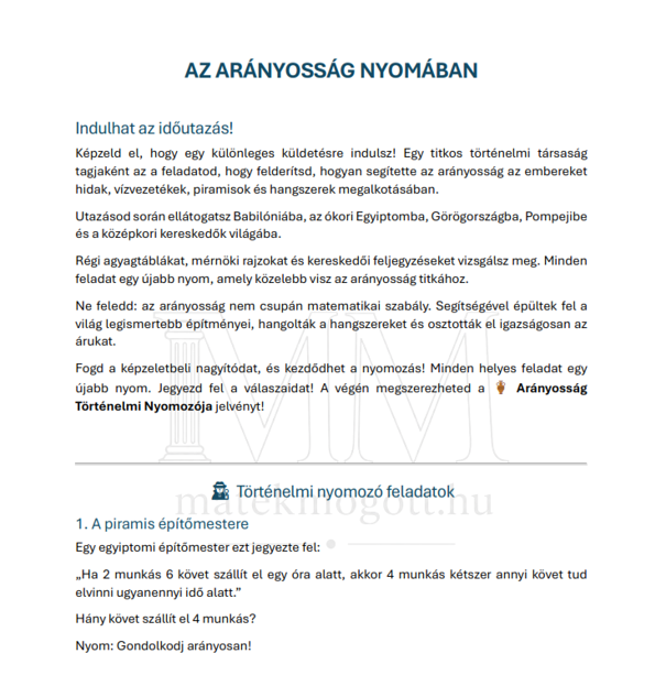 arányosság feladatlap kép