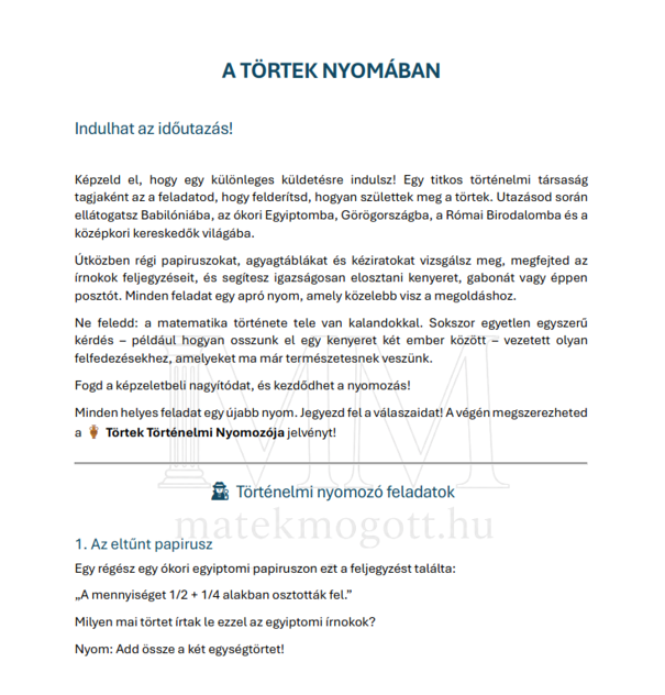 tört feladatlap kép
